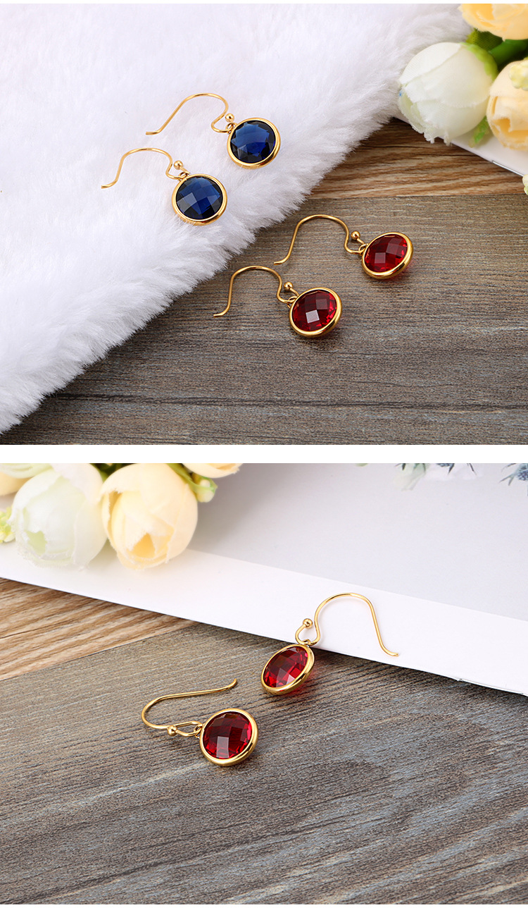 Women'S Gender PVD Coated 18K Gold Plated Geometric Titanium Steel Korean Style Waterproof Non Tarnish Earrings