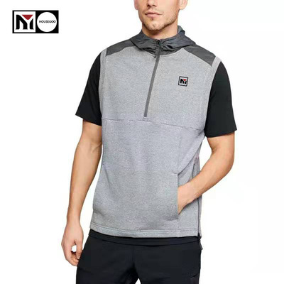 廠家批發運動馬甲男2019秋冬季新款連帽外套健身跑步潮流運動上衣