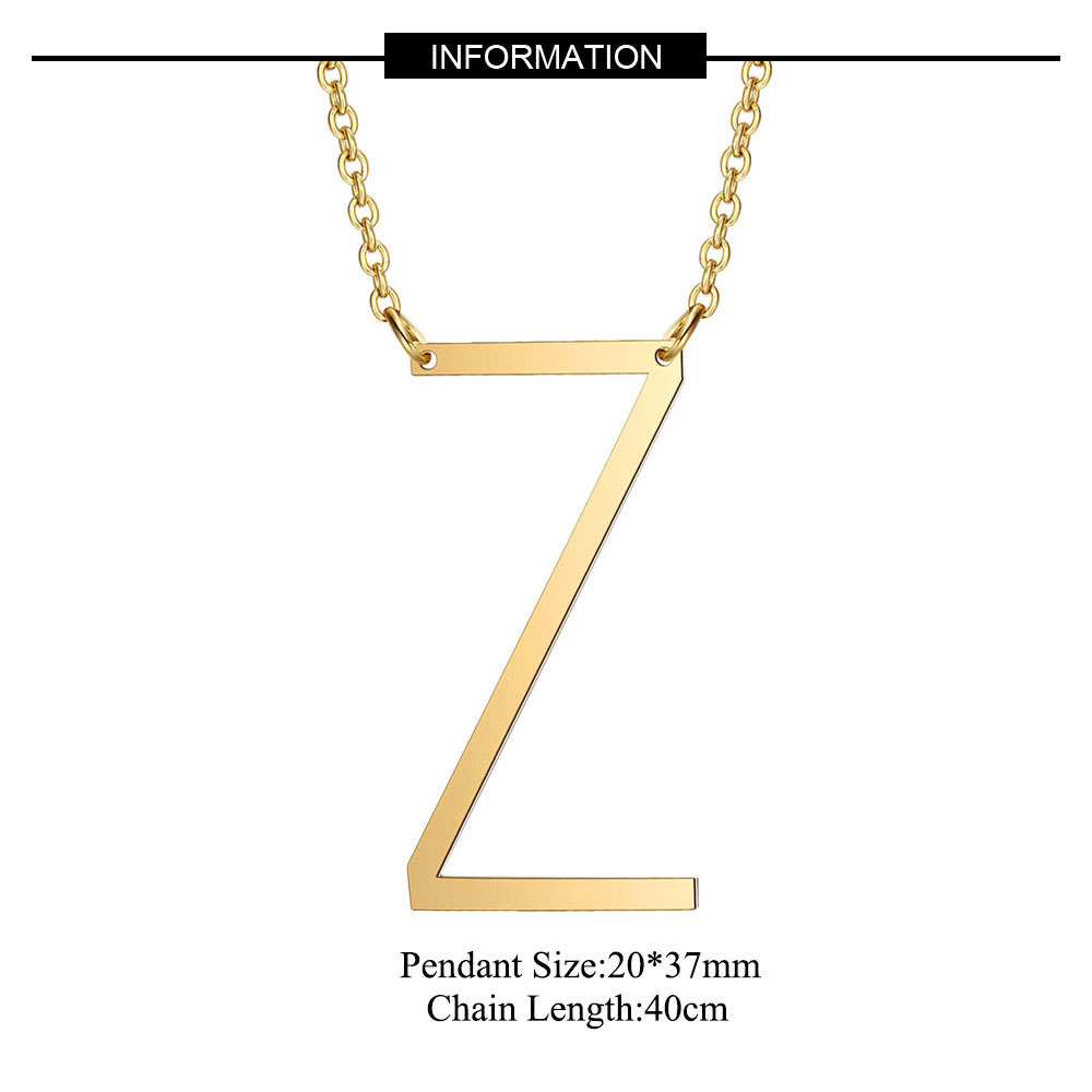 Acier Inoxydable Mode Polissage Lettre Collier display picture 26