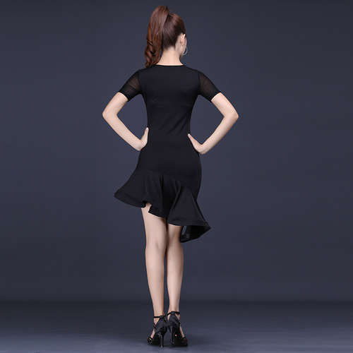 New Latin Clothing Women Adult New Practice Clothes  Summer Short Sleeve Performance Dance Dress
