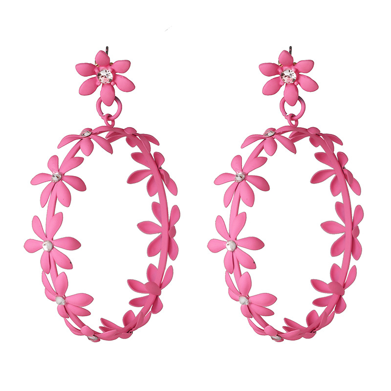 52870 Européen Et Américain Simple Creux Peinture Fleur Boucles D'oreilles Personnalisé À La Mode Tout-match Irrégulière Pétale Boucles D'oreilles Boucles D'oreilles display picture 10