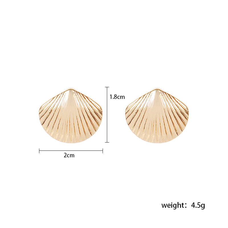 9g Weight Earrings Classification Women'S Gender Gold, Silver Color Shell Seahorse Starfish Gold Earrings 2