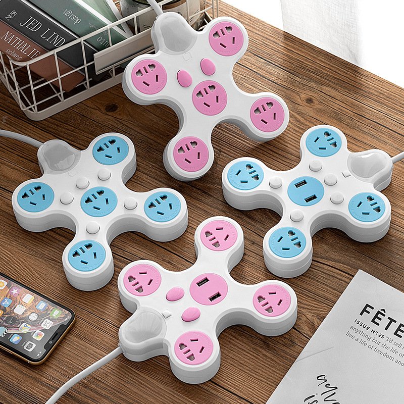 创意插座接线板USB插排排插延长线板多开关多功能家用插座
