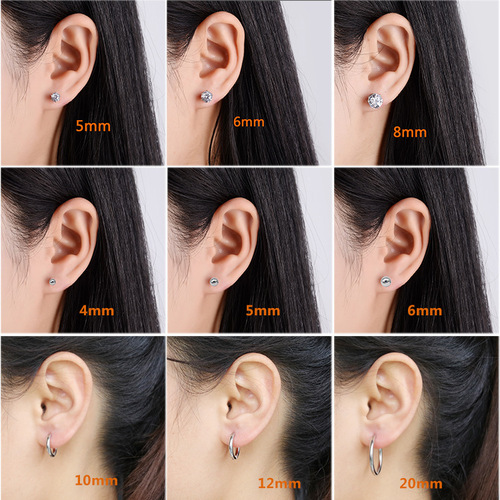 Mimu manufacturer wholesale titanium steel earrings set Yiwu jewelry Korean style earrings women's fashion trend men's earrings