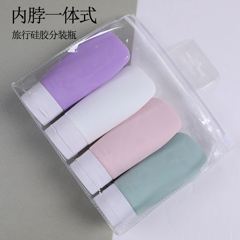 Silicone bottle for traveling, set, storage system, cosmetic container, new collection