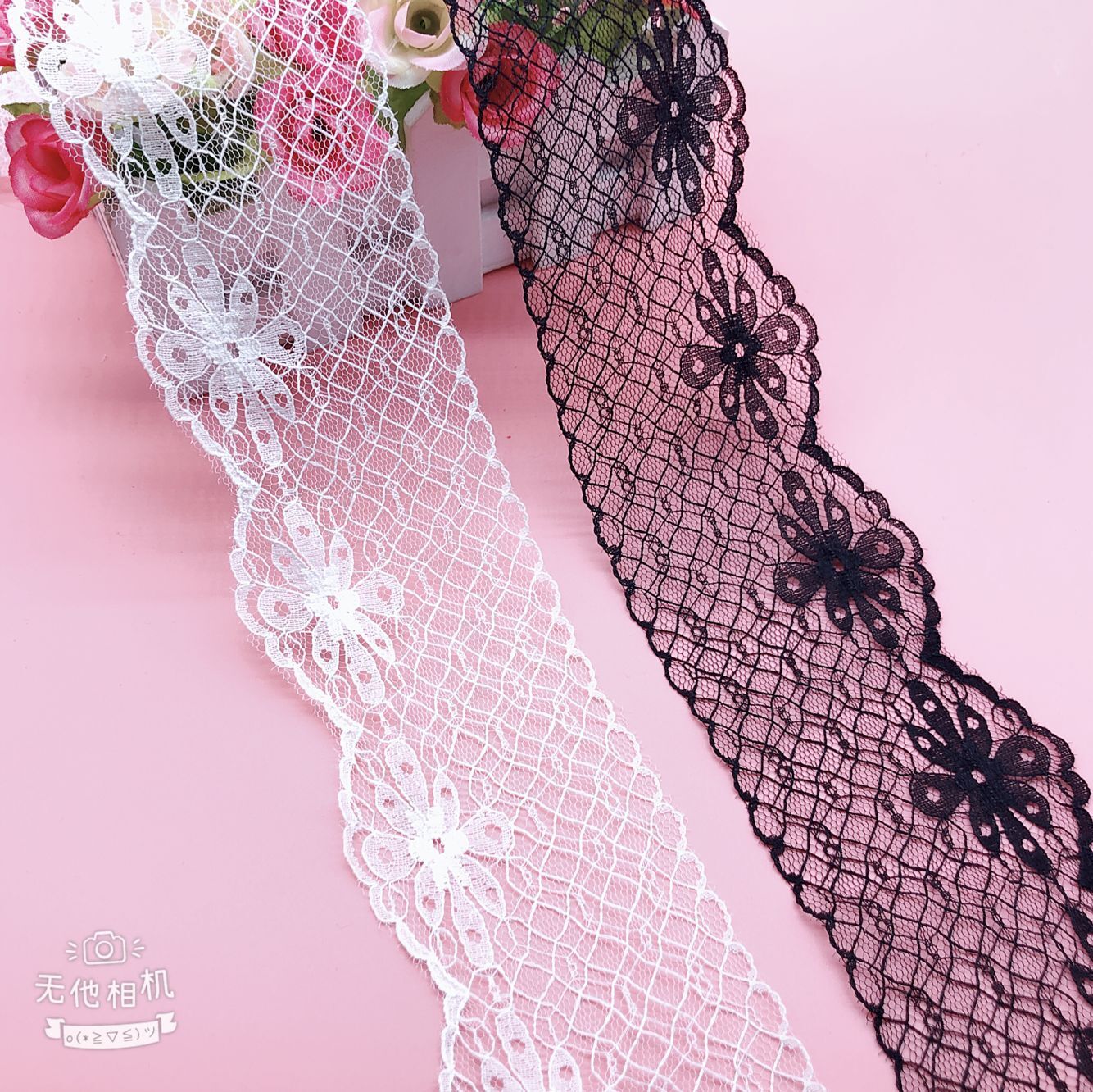 厂家直销无弹蕾丝花边 DIY服装饰品辅料 锦纶丝蕾丝边7公分宽