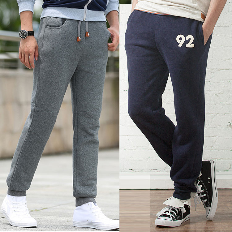 Men's universal sports knitted trousers with shoelaces