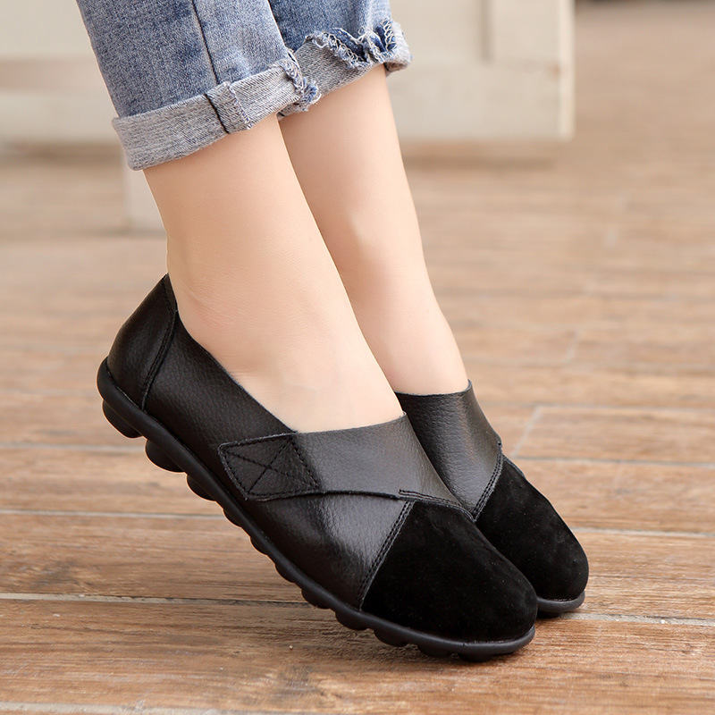 Large Size Women's Shoes Casual All-Match Shoes Low-Top Velcro Shoes