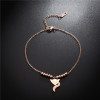 Golden ankle bracelet stainless steel, accessory, Korean style, pink gold, simple and elegant design, wholesale