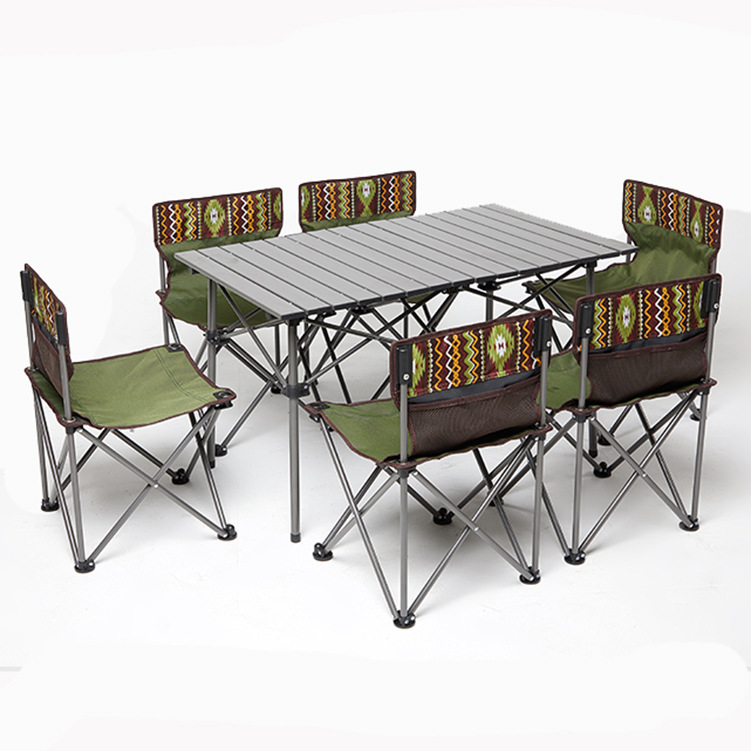 廠家直銷  戶外折疊桌椅套裝便攜式露營野營野餐鋁合金折疊桌椅子