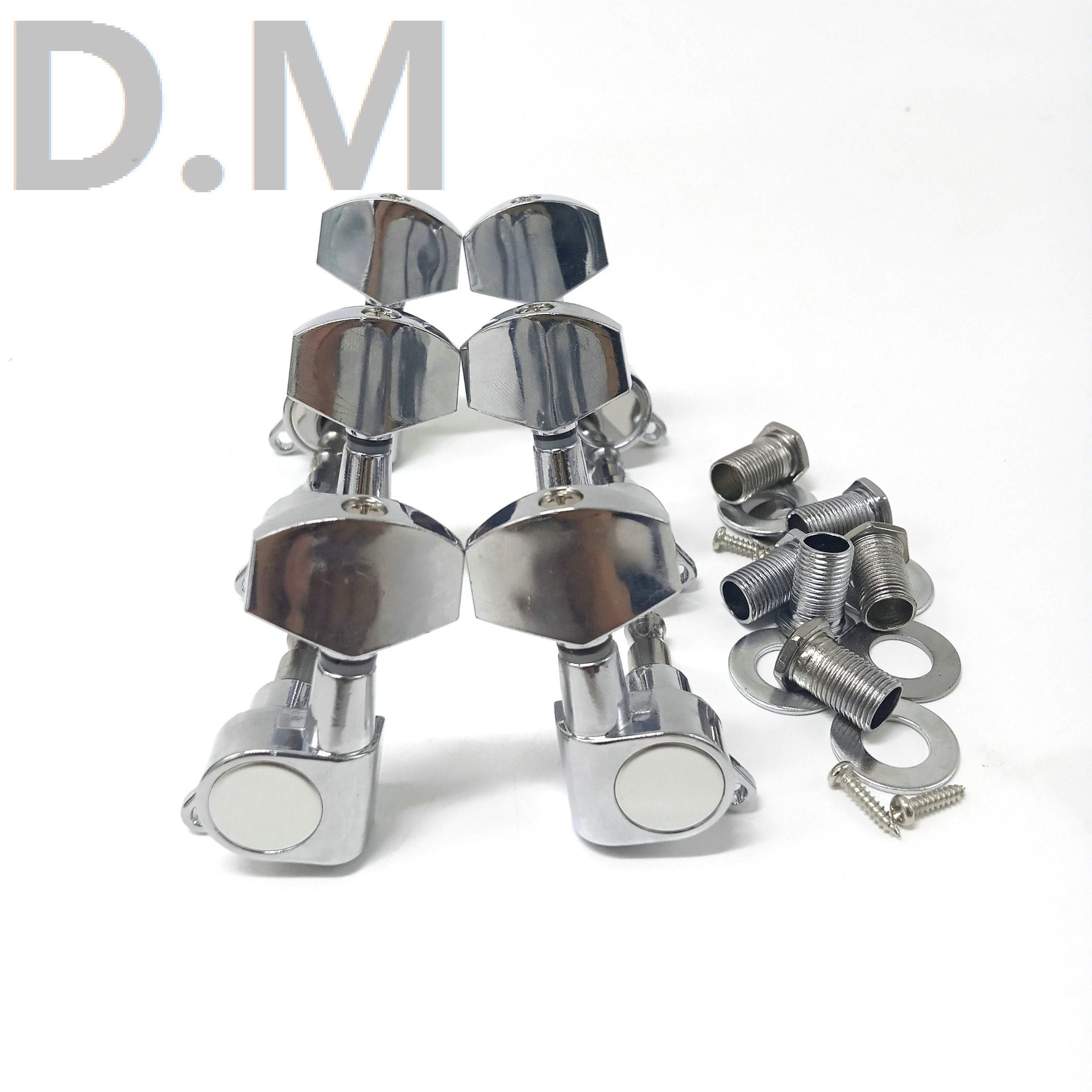 Venta caliente suministro folk guitarra totalmente cerrado cadena Winder aleación de metal 41 folk balada Cabeza Cuadrada cadena botón plata negro