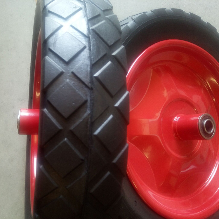 400-8胶粉轮子实心轮橡胶加厚工具车轮子青岛加工制作橡胶轮