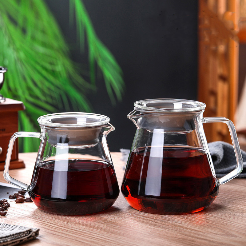 Factory wholesale High Borosilicate heat-resistant glass coffee pot coffee sharing pot hand coffee pot can be printed LOGO Factory wholesale High Borosilicate heat-resistant glass coffee pot coffee sharing pot hand coffee pot can be printed LOGO