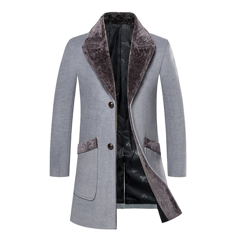 Зимнее пальто-тренч, шерстяное пальто, 2019, slim fit