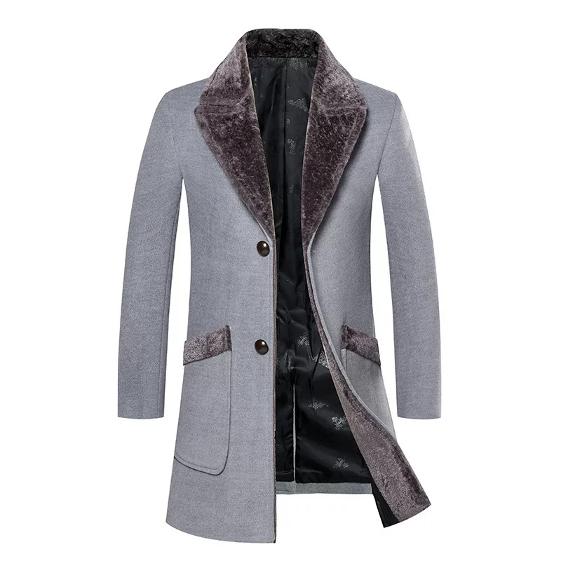 Зимнее пальто-тренч, шерстяное пальто, 2019, slim fit