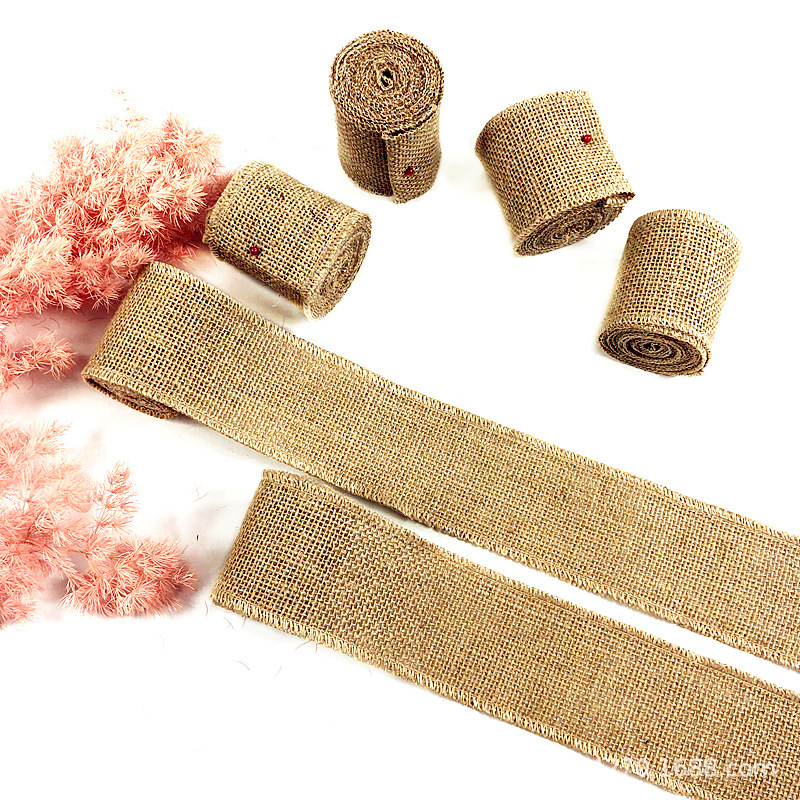 天然黄麻织带原色麻布卷纯色DIY手工麻带工艺装饰带粗布带 黄麻卷