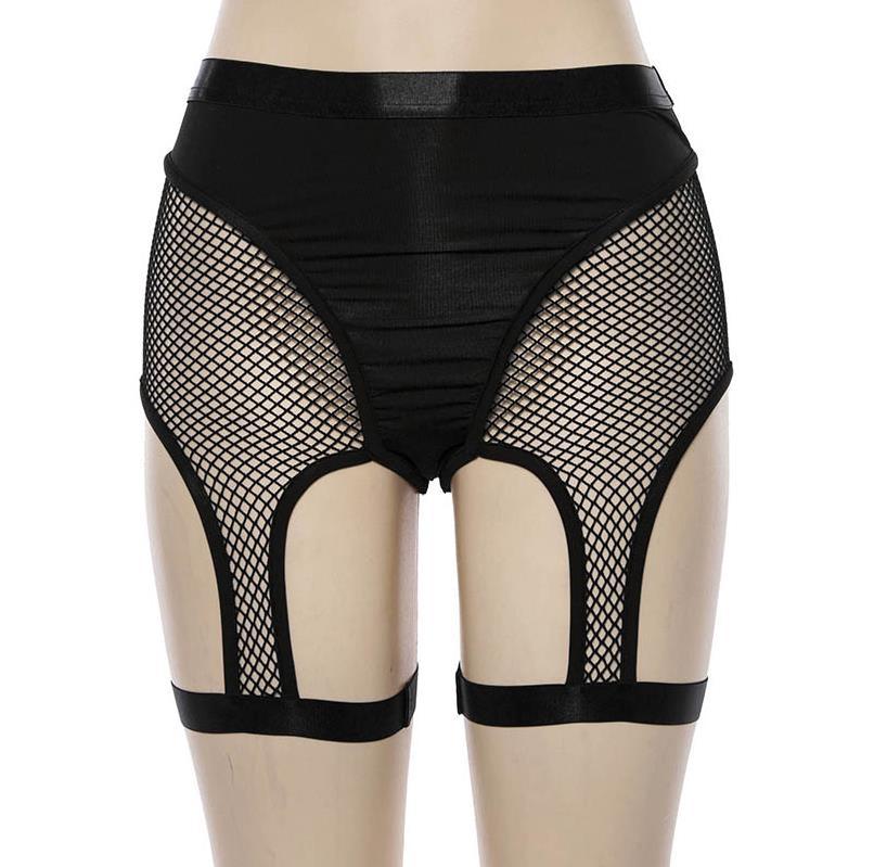 High-Waisted Mesh Panel Leggings