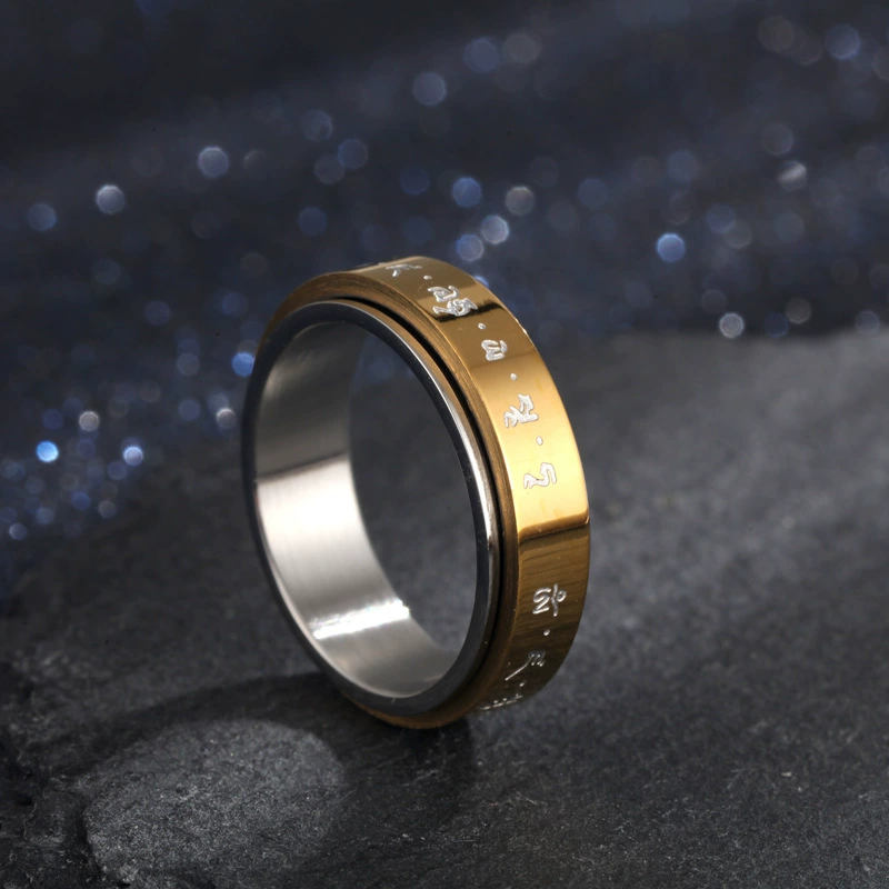 Ring stainless steel, one bead bracelet, amulet, accessory, for luck
