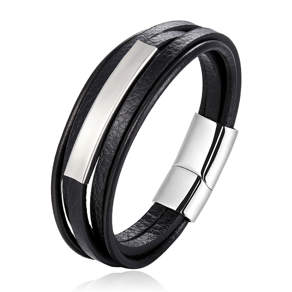 30g Weight Vacuum Plating Gold Plating Process wristband, Bracelets Classification Men's Vintage Style Classic Style Woven Chain Wristband Bracelets Geometric Customization Laser Engraving Titanium Steel Vacuum Plating Men Cord & Leather Bracelets