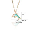 Cute necklace, golden accessory, metal cartoon pendant, Korean style, wholesale