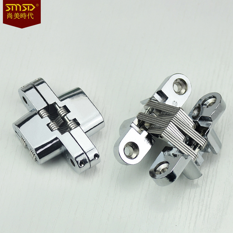 锌合金十字铰静音 暗藏合页 餐台隐形十字铰链 折叠门暗藏合页厂