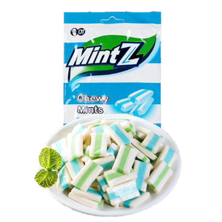 印尼糖果Mintz 明茨冰爽軟糖 薄荷味軟糖115g袋 進口接吻約會糖果