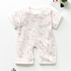 A類純棉汗布嬰兒連體衣短袖哈衣夏嬰兒衣服2022爬服寶寶睡衣