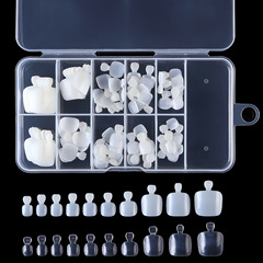 Nail Art 100 Pieces Nail Stickers for Feet Fake Nails Toe Nails Full Nail Stickers Transparent Color Natural Color