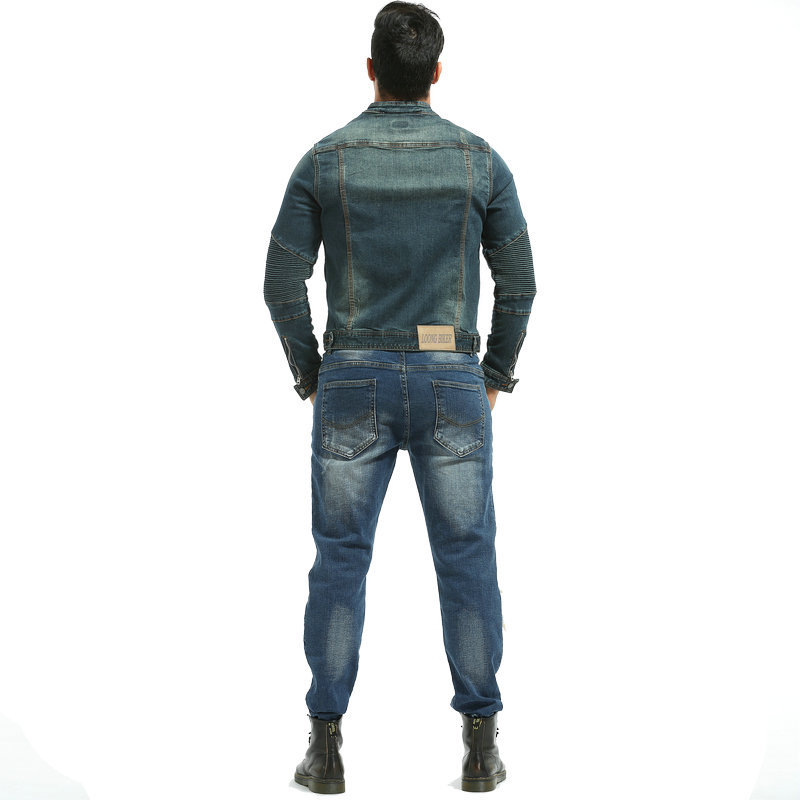 LOONG BIKER motocicleta anti-caída de la motocicleta traje de carreras traje de montar Knight Denim equipo de otoño e invierno ropa para hombres