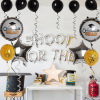 Decorations, layout, balloon, golden black round set, 12 pieces