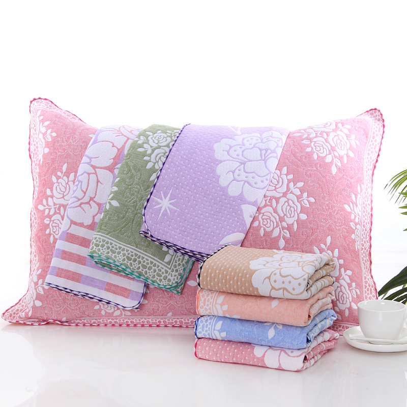 學生開學必備純棉紗布枕套 信封式枕頭套 透氣吸汗不掉毛