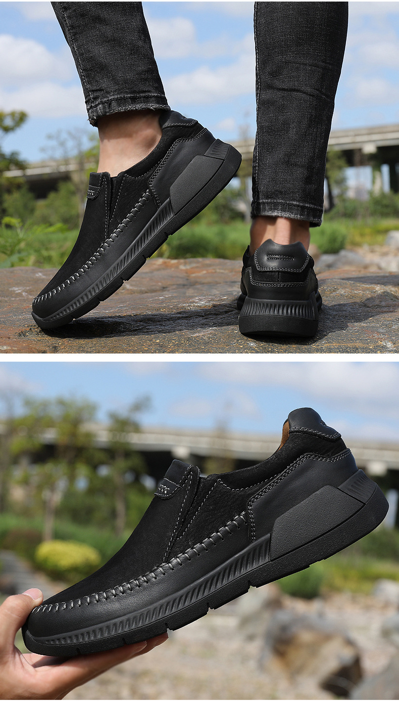 Herrenschuhe, matte Freizeitschuhe aus Leder, Retro-Schuhe, Slipper_voghion.com