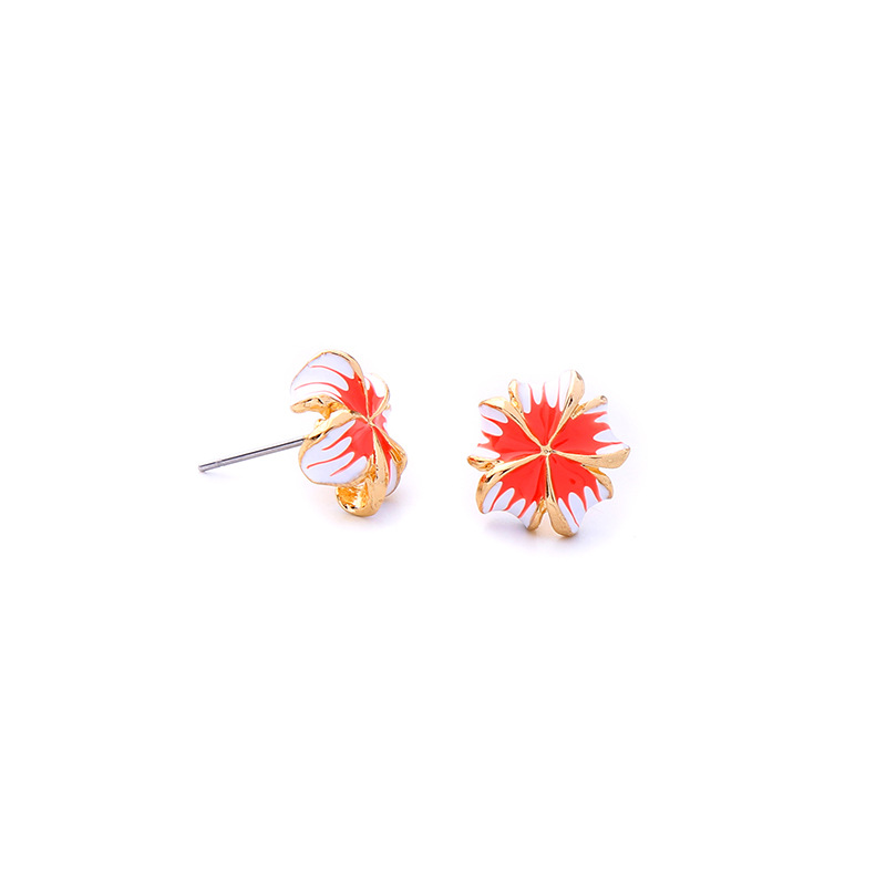 S925 Silver Pin Earrings Fashion Enamel Glaze Earrings Girl Cute Macarons Flower Earrings display picture 12