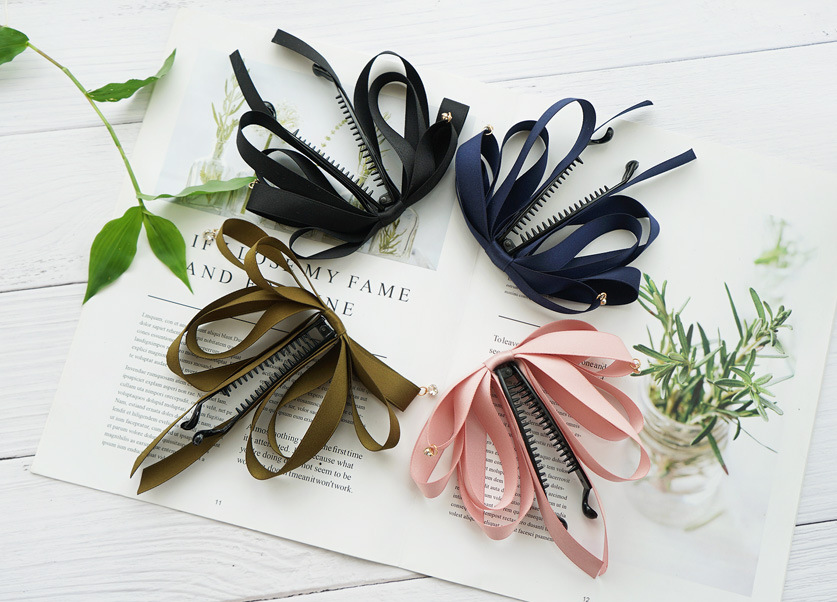 Korean Multilayer Ribbon Fabric Bow Hair Clip Wholesale Nihaojewelry display picture 15