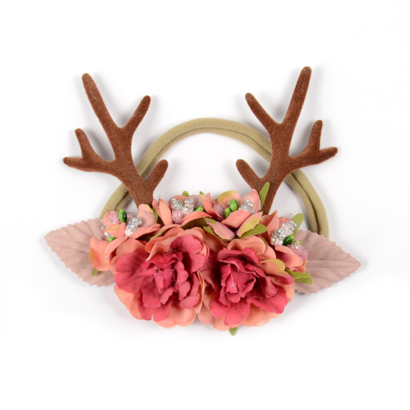 Fashion Flower Antlers Cloth Flowers Hair Band 1 Piece7