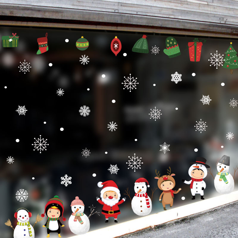 Fanchen Christmas Static Sticker New Year Christmas Combination Children's Room Kindergarten Glazing Plate Glass Decorative Electrostatic Wall Stickers display picture 19