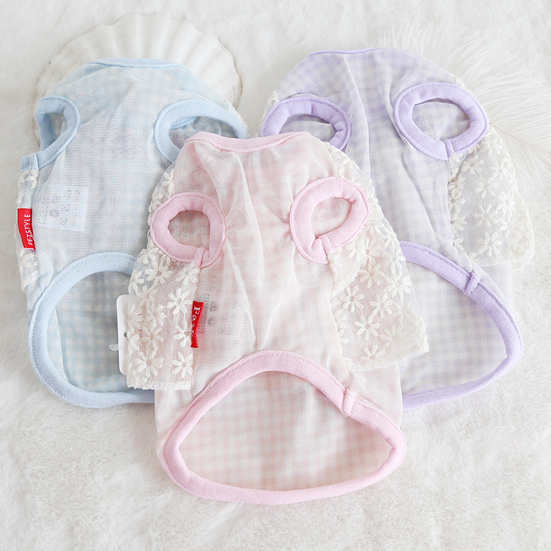 雏菊小格网眼衫