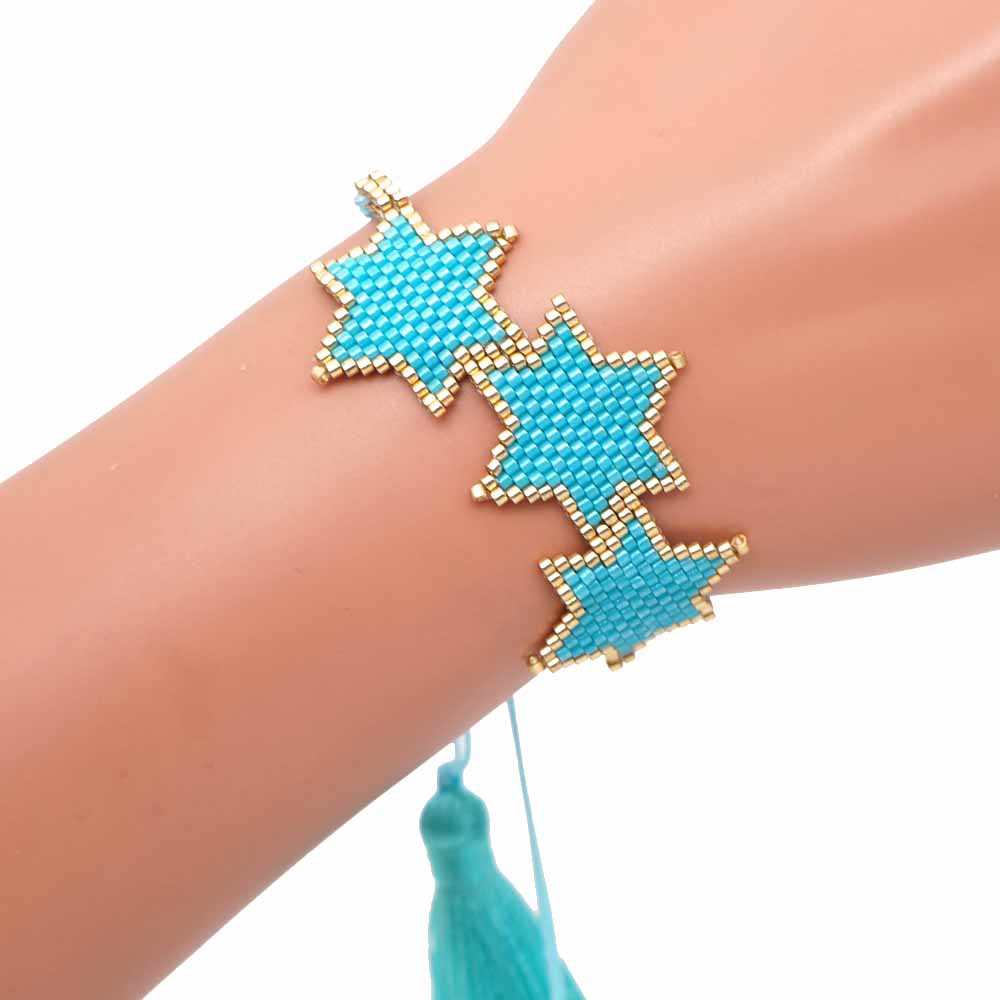 Nueva Pulsera De Patrón De Estrella Hexagonal Tejida A Mano Miyuki De Moda display picture 59