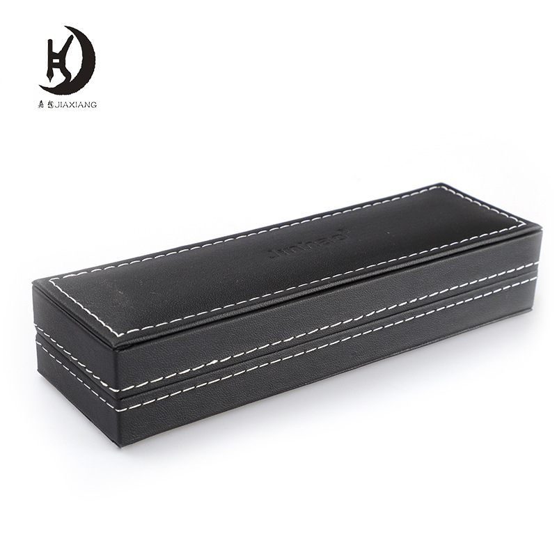软PU礼品笔盒包装档次特种黑卡纸包装盒厂家批发可印公司LOGO