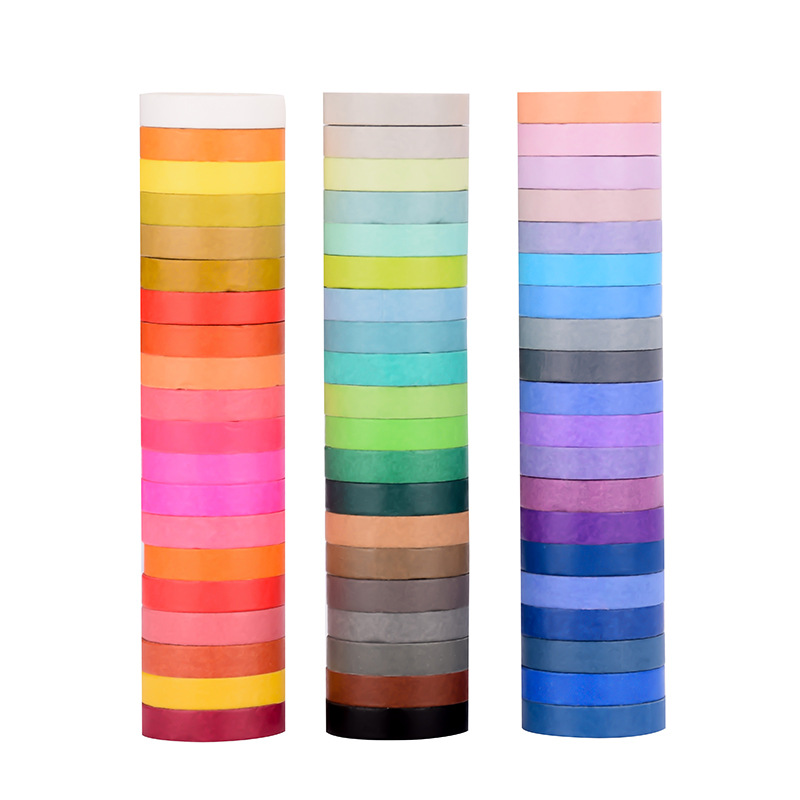 8mm 60 color basic solid color rainbow tape EBAY Amazon foreign trade supply and paper tape box set
