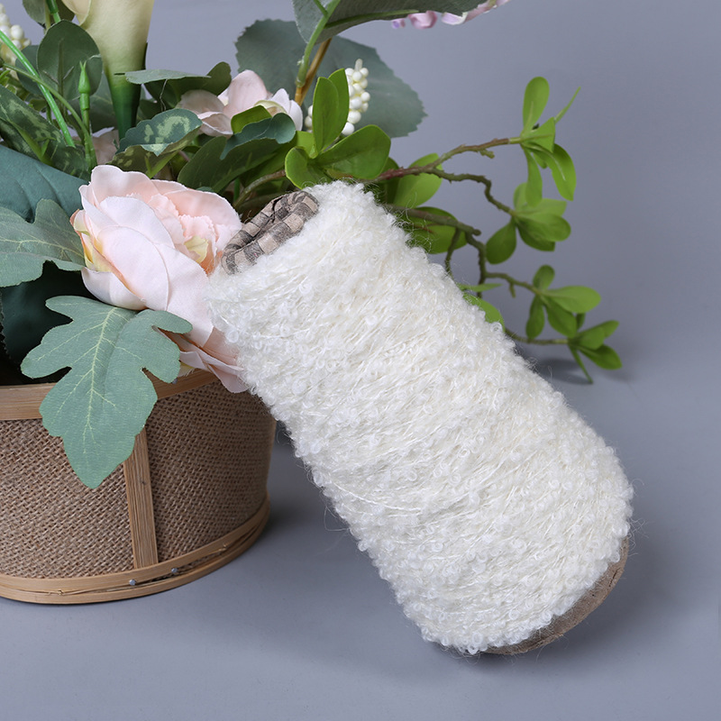 成龙纺织4支毛腈尼圈圈纱毛衣帽子围巾线毯 手编花式纱尼龙纱定制