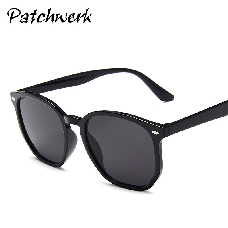 潮流复古框太阳眼镜女士多边形米丁墨镜亮黑色男士蛤蟆镜眼镜跨境