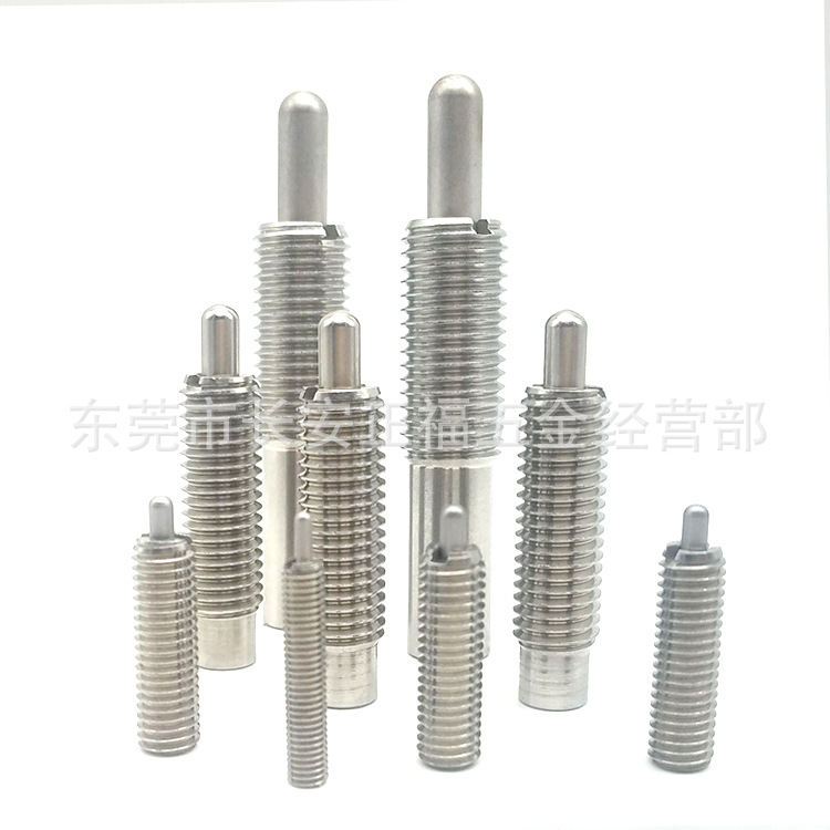 轻载型弹顶销 304不锈钢螺丝固定销 弹簧锁销 PJLW3 4 5 6 8 10