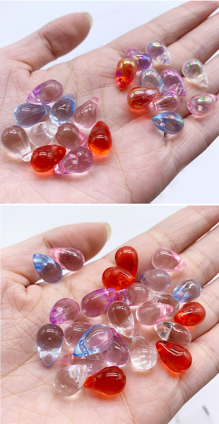 Two diy DIY hair accessories, hairpins and headwear beads with a hanging hole, featuring the same colorful transparent water drop beads as the popular ones detail image 5