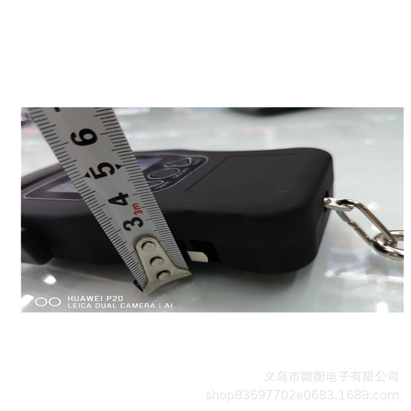 2019 nueva báscula electrónica de mano 50kg / 10g báscula de equipaje báscula de pesca con cinta de medición retráctil