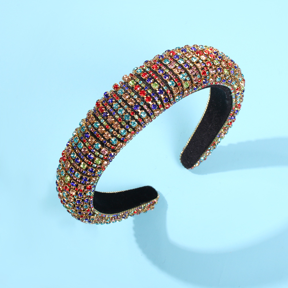 Full Diamond Hair Hoop Thick Non-slip Hairpin Sponge Rhinestone Headband Female Headdress display picture 13