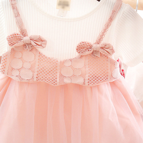 Children's Boxy Skirt  Korean Version New Girls' Summer Dress Short Sleeve Net Dress Baby Princess Dress Children's Dress