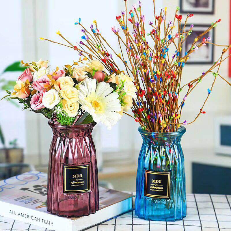 European Style Simple Pumpkin Origami Glass Vase Hydroponic Color Vase Pumpkin Origami Living Room Home Decoration Ornaments