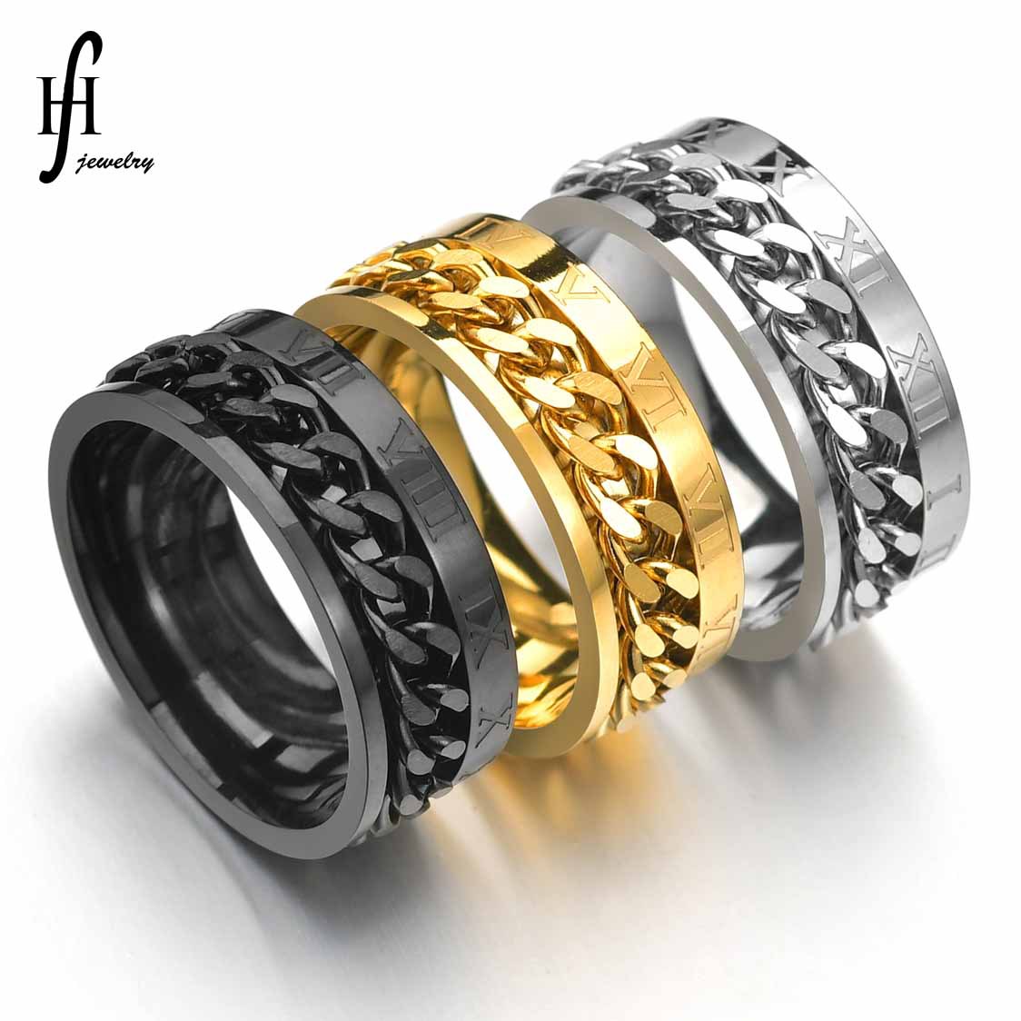 Digital chain stainless steel ring Europ...