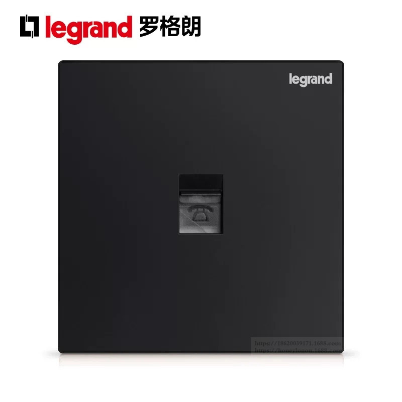 Legrand/罗格朗 逸景系列 一位电话插_碳素黑K8/T01-C